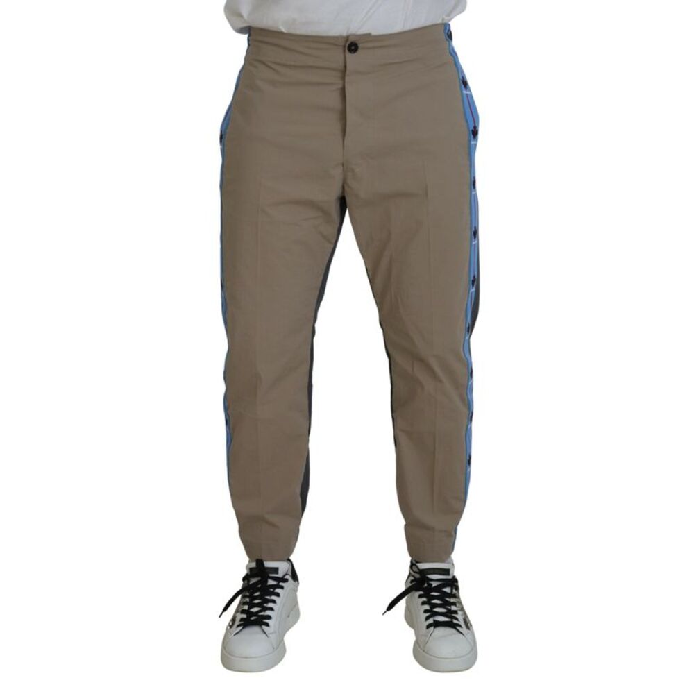 Dsquared² Cotton Brown Gray Two Tone Men Casual Men's Pants